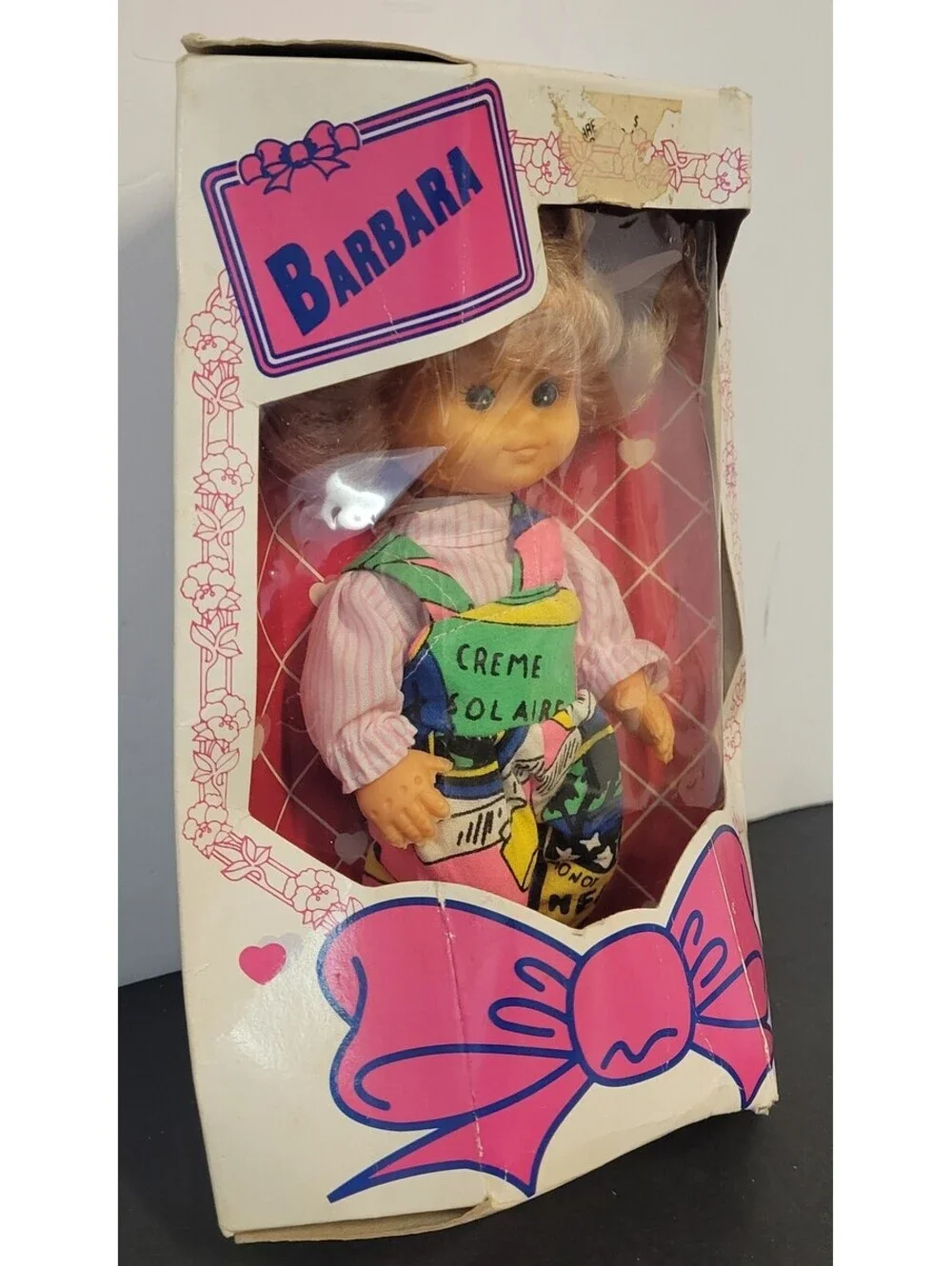 Vintage Barbara Doll NOS Blonde Hair w/Pigtails & Overalls *Read